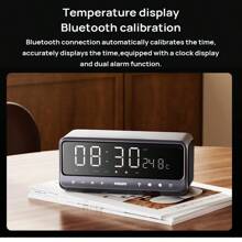 PHILIPS 時鐘鬧鐘藍牙音箱TAS3609 低音振膜 藍牙V5.3 全觸控介面 柔和夜光 雙喇叭立體聲 LED時鐘顯示 大容量電池 太空灰 - 太空灰 - 查看 4