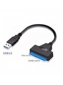 SATA To USB Cable, USB 3.0 To SATA III Hard Driver Adapter Compatible With 2.5 Inch HDD And SSD - Black - View 6