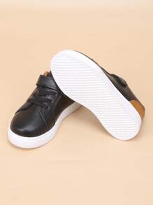 Kids' Casual Color Block Hook And Loop Closure Campus Style Fashion Sneakers - Black - View 7