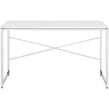 White & Chrome Finish Writing Desk