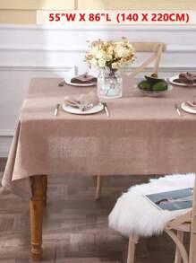 1pc Refreshing Pastoral Solid Color Tablecloth, Skin-Friendly Absorbent Washable & Reusable, Suitable For Living Room, Dining Room, Picnic, Wedding, Daily Home Decor, Spring/Summer