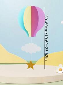 1 pieza Decoración colgante 3D para boda, festival, fiesta de cumpleaños. Colgante en forma de globo aerostático y nube para ventana