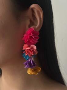 1 Đôi bông tai tua rua hoa nhiều màu sắc kiểu cổ điển, phong cách Bohemian, thích hợp cho tiệc tùng, lễ hội, đeo hàng ngày hoặc làm quà tặng. - Nhiều màu - Xem 2
