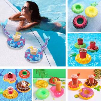 1Pc Inflatable Drink Holder Swimming Pool Drink Cup Stand Holder Float Toy Coasters For Beverage Bottle Pool Party