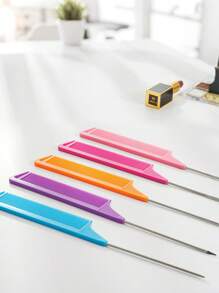 3 pièces Peigne professionnel à queue pointue, peigne à queue de rat en acier inoxydable anti-statique, peignes pour tresses, peignes à dents fines, peignes à queue pour mèches, peignes multifonctionnels pour cheveux normaux - couleur bonbon attrayante, peignes à cheveux parfaits pour les salons de coiffure et un usage domestique
