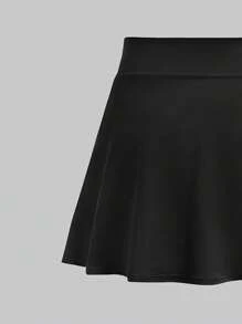 2pcs Tween Girl Ice Silk Sports Skirt, Tennis & Yoga Breathable Skorts, A-Line Bodycon Skirt, Summer - Multicolor - View 6