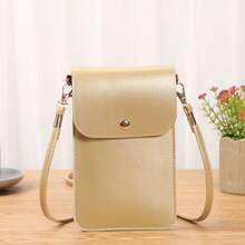 Vintage Minimalist Style Solid Color Shoulder Crossbody Bag Phone Pouch Coin Purse Mini Bag Wallet Purse Wallet Phone Bag