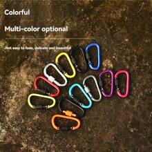 5pcs Thick 8cm Outdoor Aluminum Alloy D-Ring Buckle With Lock, Sturdy Backpack Water Bottle Clip, Keychain