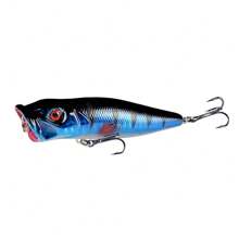 9.5cm/12.8g Floating Topwater Lure Fishing Bait, Popper 6# Hook - Multicolor - View 2