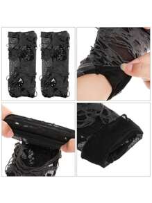 1 Pc Gloves In One Size Halloween Gloves Beggar Black Hole Gloves Punk Dark Gloves Cosplay Clothing Accessories Gloves