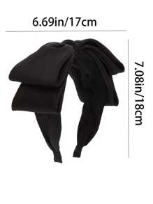 1pc Elegant Starry Sky Vintage Style Big Bow Hairband, Black Velvet & Satin
