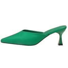 Women's Pointed Toe Mules, Fairy Slide Sandals, Platform High Heel Slippers For Spring