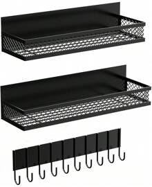 Magnetic Spice Rack Refrigerator, 3 Pack Magnetic Shelf Refrigerator, Movable Magnetic Basket Is Used Side Storage In Ovens, Microwaves, Or Washing Machines - trắng - Xem 10