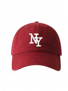 1pc Embroidered NY Letter Baseball Cap, Adjustable Outdoor Sun Hat, Suitable For Spring, Autumn, Travel, Beach, Y2K Style For Youth