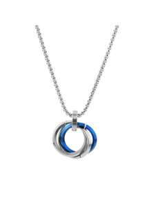 1pc 70cm Titanium Steel Unisex Crystal Decor Sweater Chain Necklace