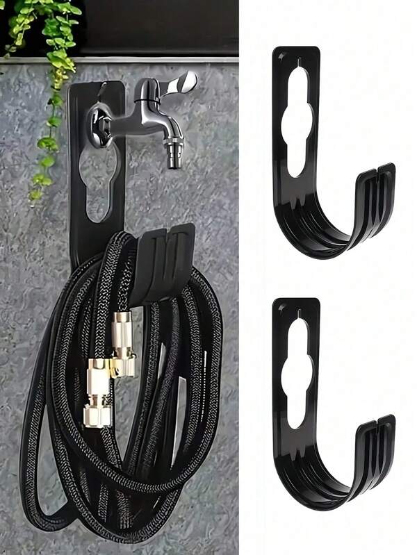 1pc Garden Hose Hook, Plastic Wall-Mounted Water Pipe Hanger Support Bracket Home Supplies