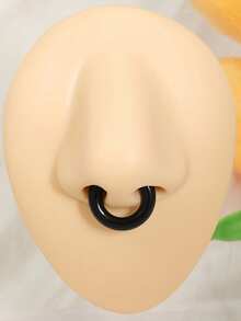 1pc Minimalist C-Shaped Nose Ring Earclip, Exaggerated Fake Nose Ring Clip, Unisex Daily Wear Accessory Gift - Multicolor - View 2