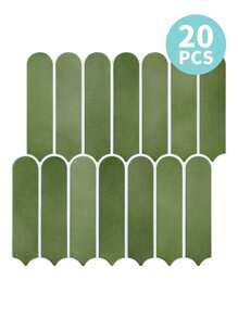 COMMOMY 3D Green Tile Stickers, 3D Fish Scale Textures Peel And Stick Wall Tiles, Matte, Water And Mold Proof, Thicker Design, 30 X 30cm, For Kitchen Backsplash, RVs, Renters Wall Decor, Bedroom Decor, Pink Room Decor - Multicolor - View 19