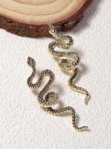 1 对休闲复古简约蛇形金属耳钉，适合女性、礼物或日常佩戴