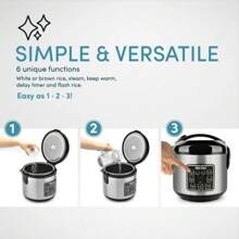 Aroma 8-Cup (Cooked) Rice & Grain Cooker, Steamer, New Bonded Granite Coating - 1 - Xem 6
