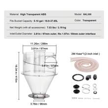 Cyclone Dust Separator, 4" Retrofit Cyclone Separator For Dust Collectors, ABS Dust Deputy With 2" Hole O.D. Connector & Hose For Wet/Dry Shop Vacuums, Fits 5-10 Gallon Tank Or 13.21 Gallon Tank - Conical, Fully Transparent, Tank Exclude - 查看 7
