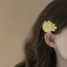 1 件女孩/女士清新花卉刺绣刘海发夹，甜美樱花设计，全新针织发饰配件、发饰、发夹、发夹、发夹 - 彩色 - 查看 9