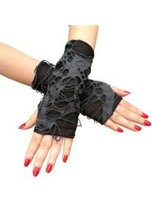 1 Pc Gloves In One Size Halloween Gloves Beggar Black Hole Gloves Punk Dark Gloves Cosplay Clothing Accessories Gloves