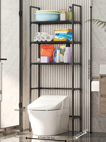 1pc Bathroom Toilet/Washing Machine Storage Shelf, Floor-To-Ceiling Detachable Upgraded Storage Shelf, Improve Bathroom/Toilet/Balcony/Laundry Room Storage Space, Maximum Load 20kg Home Bathroom Decor Bathroom Organizer Summer