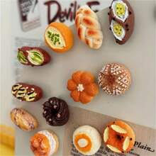 12 piezas Adornos decorativos vintage de la serie de pan, calcomanías plásticas para taquillas, para oficina/cocina, sin necesidad de electricidad, regalos perfectos para días festivos