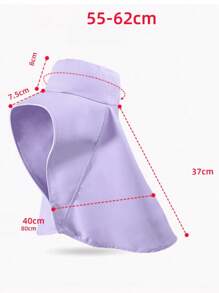 1pc Women's Multi-Color Curved Design Large Brim Round Buckle Fashionable Casual Street Beach Anti-Sun And Anti-UV Shawl Sunshade Hat Suitable For Daily Travel, Sports And Vacation Use - Đen - Xem 11