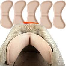 5 Paires/10 pièces de coussinets épais pour l'arrière des chaussures de demi-taille, anti-usure, antidérapant, talon invisible, autocollant ajustable, respirant, convient à tous types de chaussures