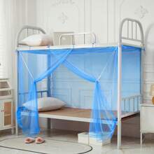1 pezzo Zanzariera in maglia di poliestere, design retrò a lacci, senza installazione necessaria, lavabile in lavatrice senza telaio, zanzariera quadrata a porta singola, adatta per camera da letto domestica, dormitorio studentesco, campeggio all'aperto