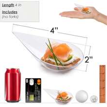 10/20/30/50 4inch Tear Drop Mini Appetizer Plates, Clean Plastic Dishes , Desserts And Appetizers Dishes Serving Plate Small Catering Dessert Tasting Cups For Afternoon Tea Time Mini Dessert - trong suốt - Xem 3