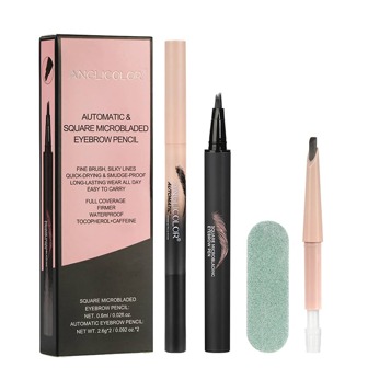 Juego de lápices de cejas a prueba de agua y que no se corren, lápiz de cejas líquido bifurcado, maquillaje de lápiz de cejas