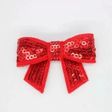 5pcs Bowknot Flower Beaded Sequin Cloth Patches, DIY Decorative Patches For T-Shirts, Clothes, Trousers, Hand-Sewing