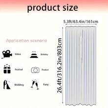 78"/118"/315" Large Size Elegant White Chiffon Voile Wedding Arch Curtain Backdrop, Suitable For Ceremony And Stage Decoration, Wedding Decor - Multicolor - View 3