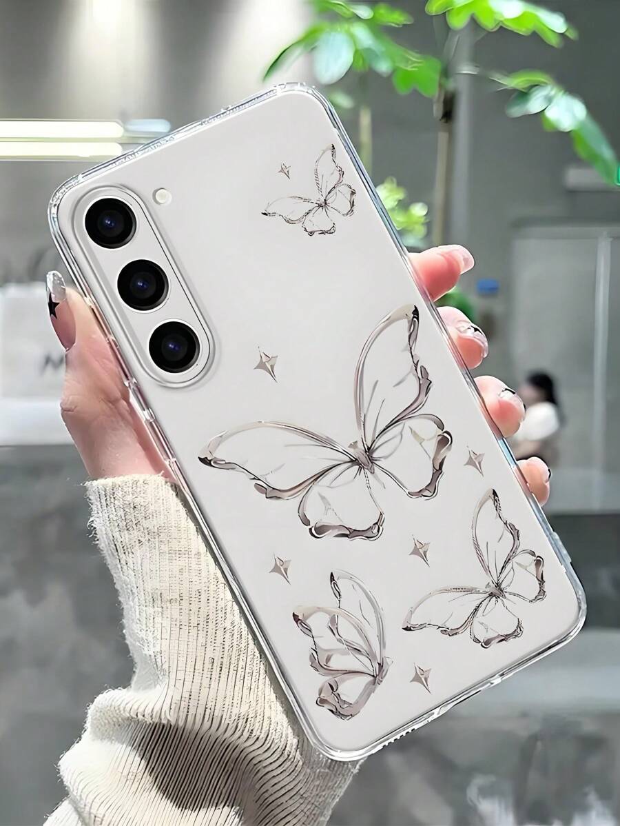 Schmetterling einfache Handyhülle kompatibel mit Samsung Serie A55/A54/A53 stoßfeste Schale A35/A34/A15/A14(5G)/A13(5G) Neue Fortschrittliche A13(5G) S21/S22 23 geeignet für S24 S25 ultralleicht Luxus