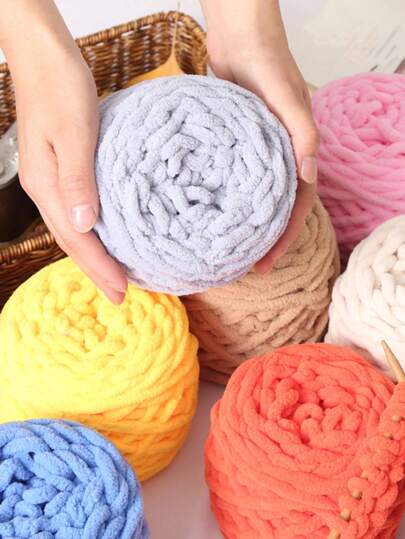 Ovillo de 100g de hilo de lana de colores mezclados con efecto de línea de hielo para tejer a mano, hacer manualidades suaves y gruesas como mantas, bufandas, muñecas, zapatillas, ganchillo