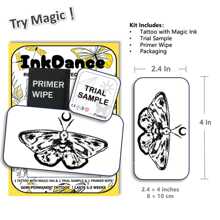 1 Set "Moth" Revolutionary Tech Tattoo Stickers, Semi-Permanent Tattoo, Temporary Tattoo, Realistic Tattoo, Waterproof, Realistic Tattoo Effect, Plant-Based Tattoo Stickers, Butterfly With Thorns Transformation X090 - Black - View 4