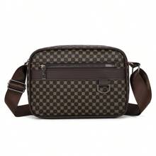 High Quality Vintage Print PU Leather Men's Business Shoulder Bag, Simple Classic Crossbody Bag, Fashionable Casual Shoulder Bag For Women, Multifunctional American Style Textured Shoulder Bag Valentine'S Day