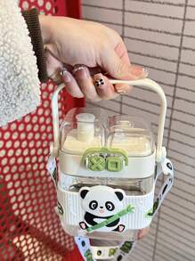Kids 2-In-1 Water Bottle & Cup Set With Straw, Cute Portable Plastic Water Bottle For Students, Summer 2025 New Arrival