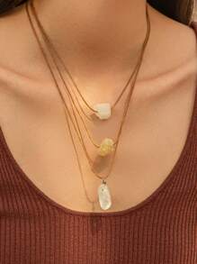 Naszyjnik z wisiorkiem w stylu vintage asymetryczny żwir