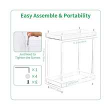 1 pièce Organisateur de salle de bain à 2 étages en acrylique, Étagère de rangement de salle de bain transparente pour le coin, Étagère d'angle à 2 couches pour le rangement de maquillage