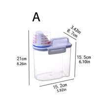 1 pièce Boîte de rangement pour poudre à lessive, utilisée pour stocker la poudre détergente, la poudre de savon, le conteneur de détergent liquide, pour un usage domestique