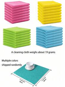 20 片/包超细纤维清洁布,11.5 英寸 X 11.5 英寸随机颜色清洁布,吸水布,厨房抹布,玻璃清洁布家庭清洁多色柔软快干吸水海绵套装 - 厨房、浴室、家居、家居用品 - 彩色 - 查看 17