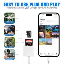 2 合 2 型 C 卡读卡器 SD TF 内存卡读卡器适配器 iPhone SD 卡读卡器 IOS Micro SD 读卡器兼容 iPhone 16/15/14/13/12/11/XS/XR/8/7/6/IPad - 白色 - 查看 5