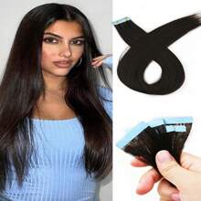 10pcs Women'S Tape-In Hair Extensions, 24 Inch Straight Synthetic Hair Extensions, Seamless & Invisible For All Hair Types 10Pcs/Pack 35g