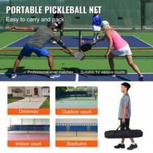 Portable Pickleball Net System, Pickleball Net Set, 22FT Regulation Size Net, With Balls, Paddles, Wheels, Court Lines, Weather Resistant Steady Metal Frame & Strong PE Net, Outdoor Game Sports Net With Carrying Bag, Easy Setup, Play In Backyard Driveway - Bộ lưới Pickleball có bánh xe - Xem 6