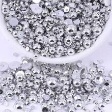 500 件 6 毫米皇家蓝色平底仿珍珠装饰珠，无孔，AB 涂层，适用于手机壳、镜子、杯子、工艺品、鞋子 DIY 装饰 - 珍珠鑽 - 查看 9