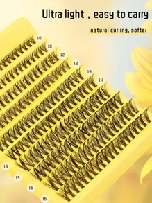 200 簇 10-16 毫米混合尺寸 D 卷曲 30D 俄罗斯卷貂睫毛，天然柔软浓密分段假睫毛，烟熏浓密 DIY 假睫毛，适合日常、派对、舞台、旅行化妆。母亲节、复活节、感恩节、圣诞节、万圣节眼妆必备。很棒的礼物，适合初学者 - D - 查看 4